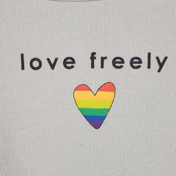 Peace Love World Pride French Terry Sweatshirt Hamptons Grey Medium A396367 EUC - Picture 4 of 16